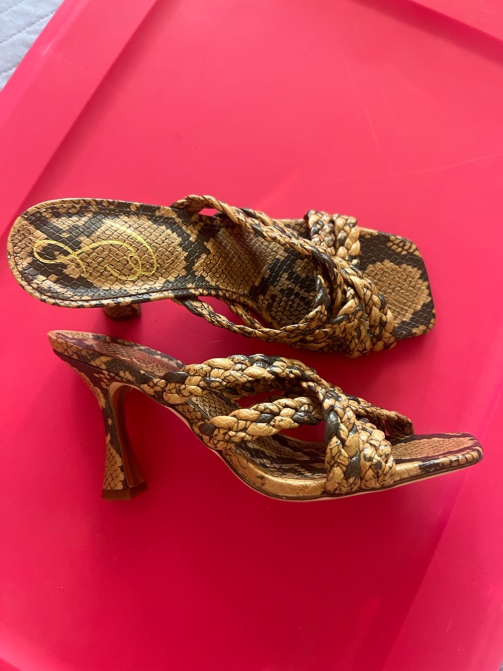 Sam Edelman Braided Raffia Mule Heels in Natural Tan - Picture 6 of 6